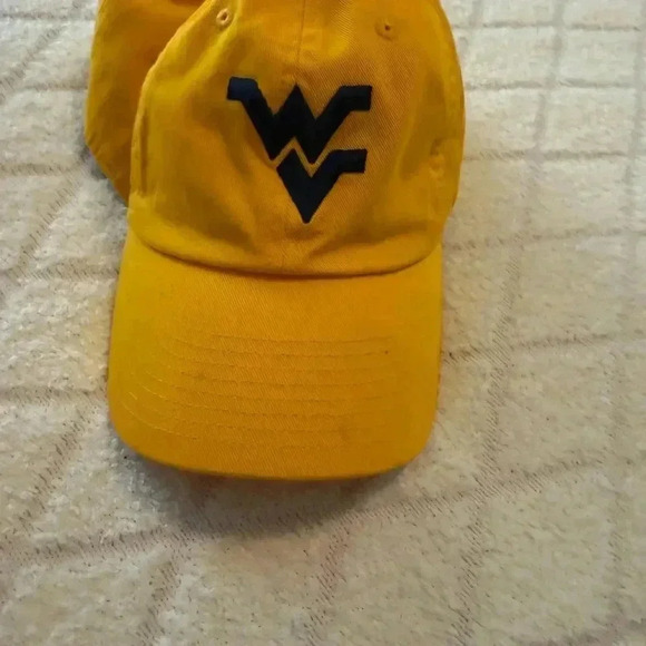 West Virginia Mountaineers Hat Cap Strap Back Yellow Performance Blue Logo WVU - Picture 8 of 8
